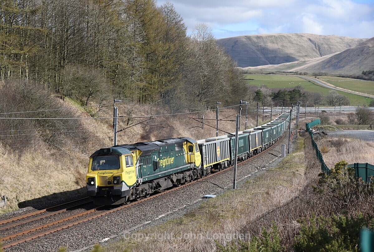 JL - 31.3.20 70010 6H51 Hardendale - Tunstead Beckfoot - West Coast Main Line (north to south)