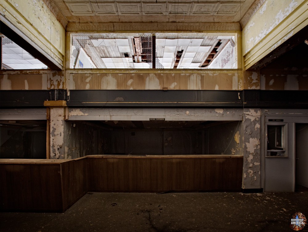 A customer service desk in the abandoned Kaufman's Department Store in Baltimore, MD