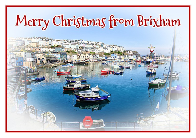 Sold out XM042 - Looking down on Brixham - XMAS CARDS  Brixham