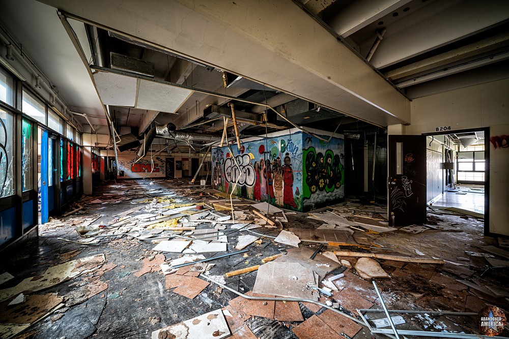 Destroyed Mural | George Pepper Middle School - George Wharton Pepper Middle School