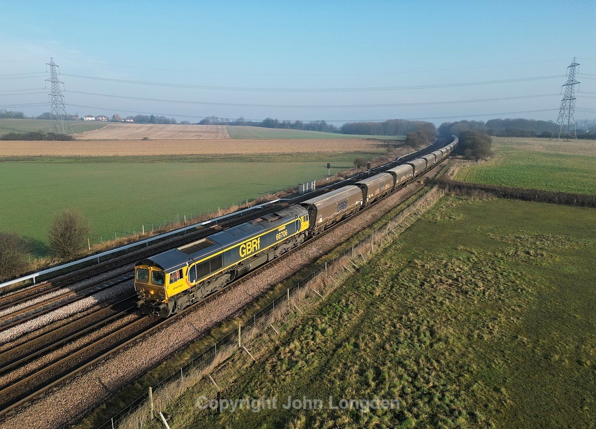 JL - 15.2.23 66706 6H12 Tyne Coal Terminal - Drax, Burton Salmon - Yorkshire
