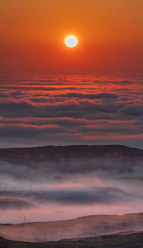 Sunset over a Sea mist from the Isle of Mull - Sea Mist, Moonset and Sunset over the Hebrides seen from the Isle of Mull