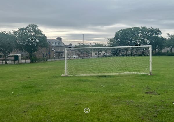 The Market Green, North Street, Inverurie. - 2003 Centenary Image for Inverurie Loco Works F.C. 1903-2003 and Locos 'A' Cup win.