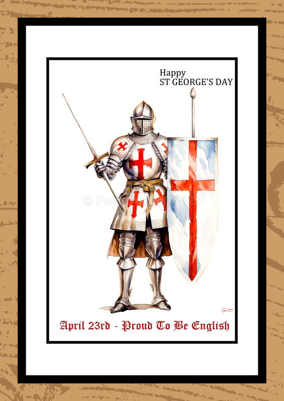 St George's Day Watercolour Paintings - Proud To Be English by Artist Paul Duddell