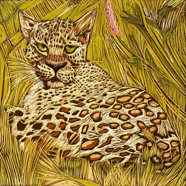 Leopard, Masai Mara, Kenya - Reduction Linocuts