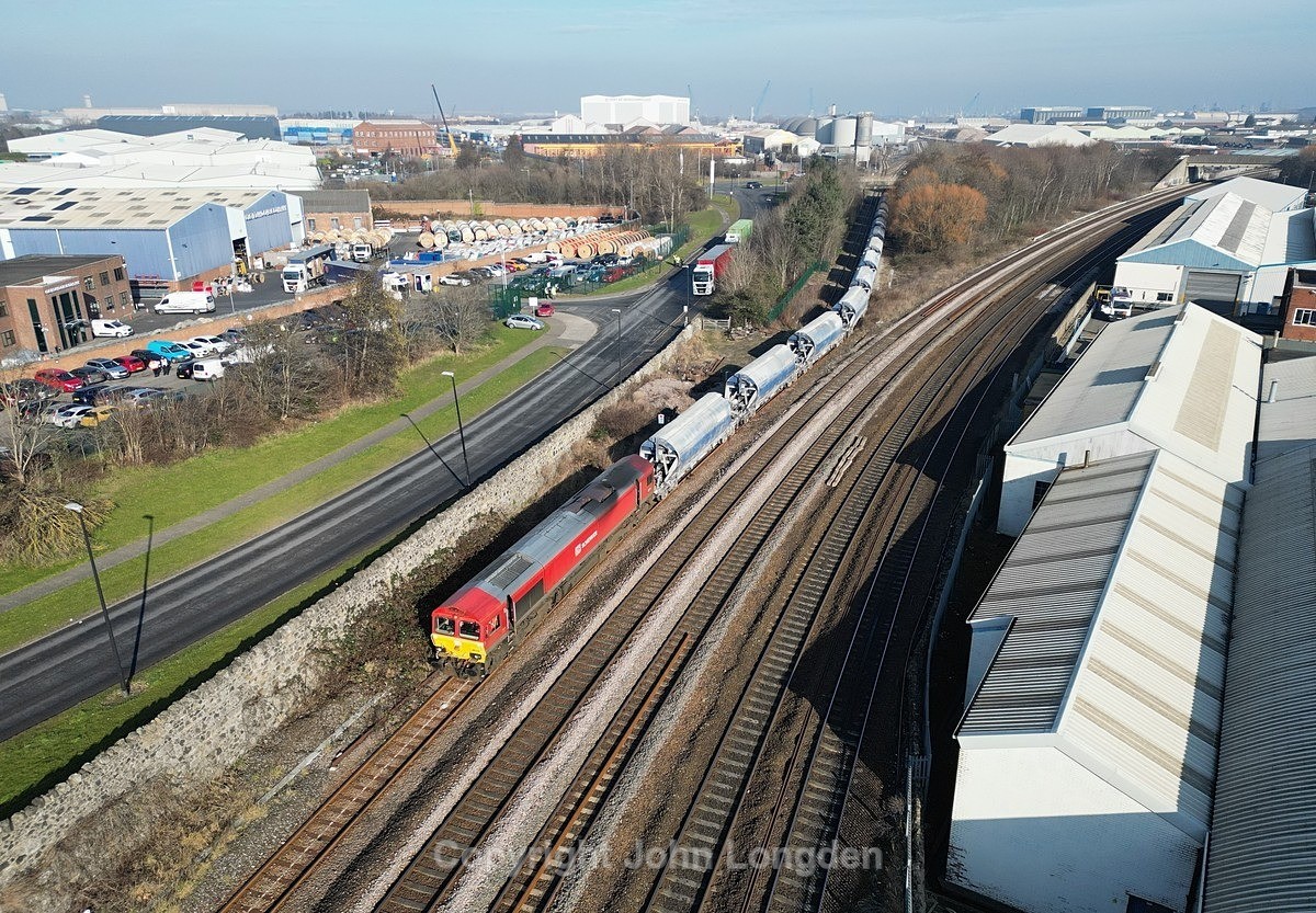 JL - 14.2.23 66118 6F33 Middlesbrough Dawson's - Boulby, Newport East - Teesside (west to east)