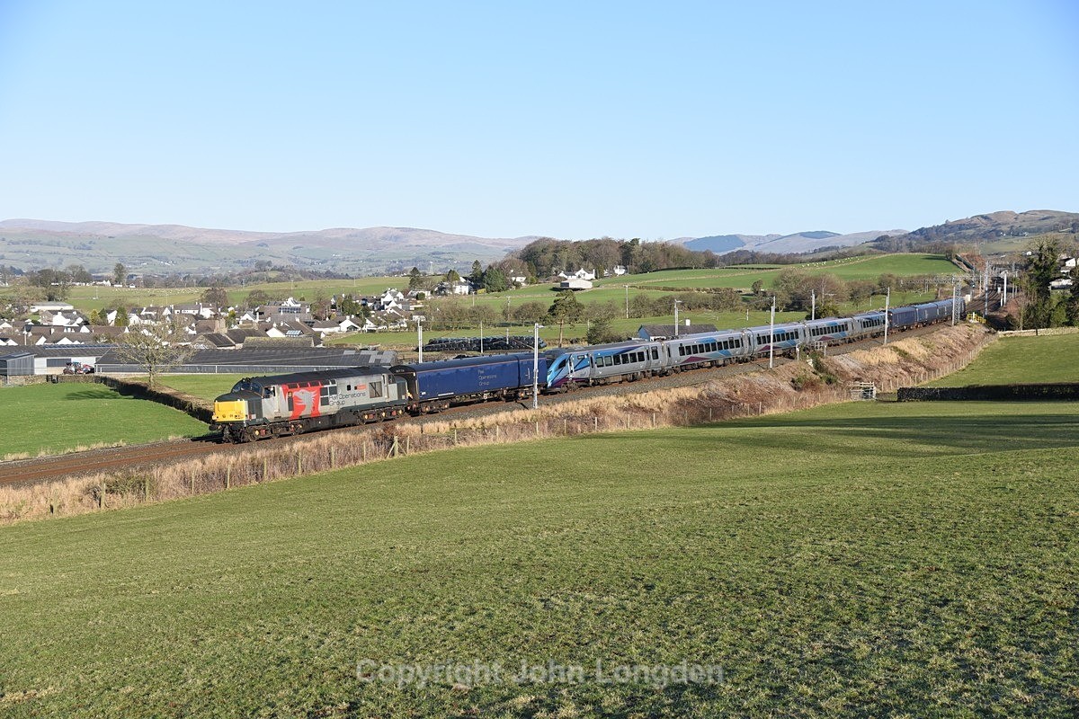 JL - 20.1.22 37611 & 397005 5N32 Kilmarnock - Longsight, Natland - West Coast Main Line (north to south)