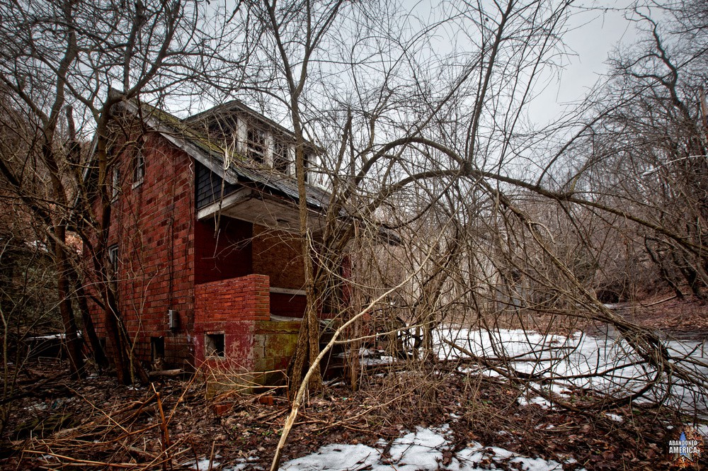 An overgrown abandoned home in Lincoln Way