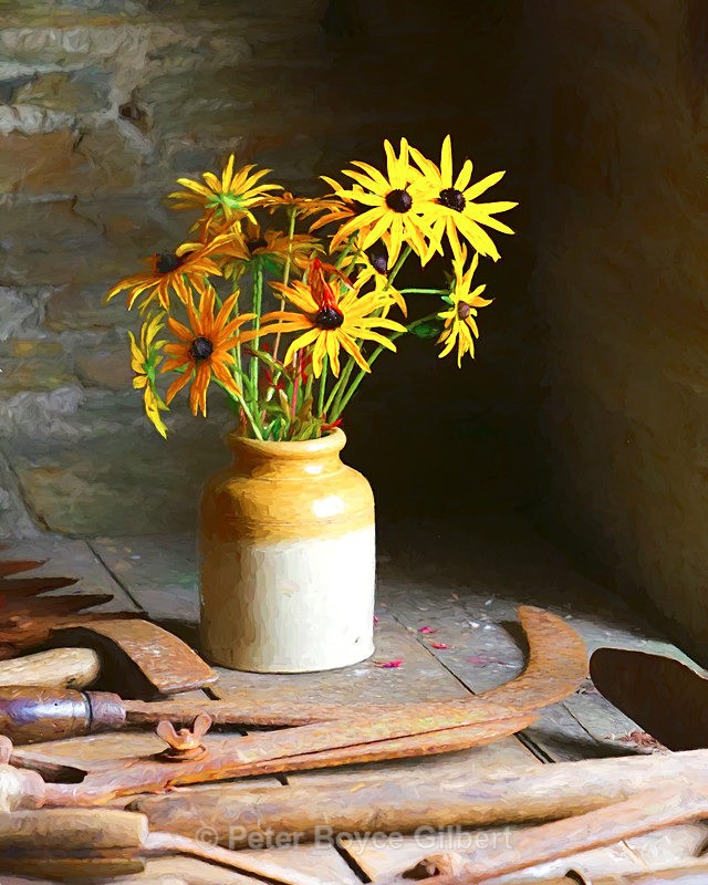 Potting Shed flowers painting