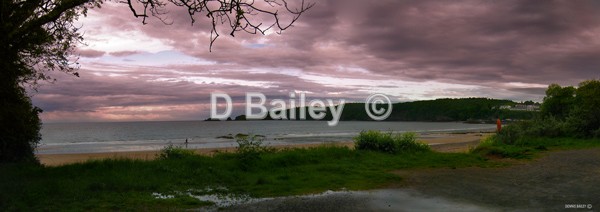 Dusk-over-Saundersfoot,Beach,South Wales - Mid and South Wales