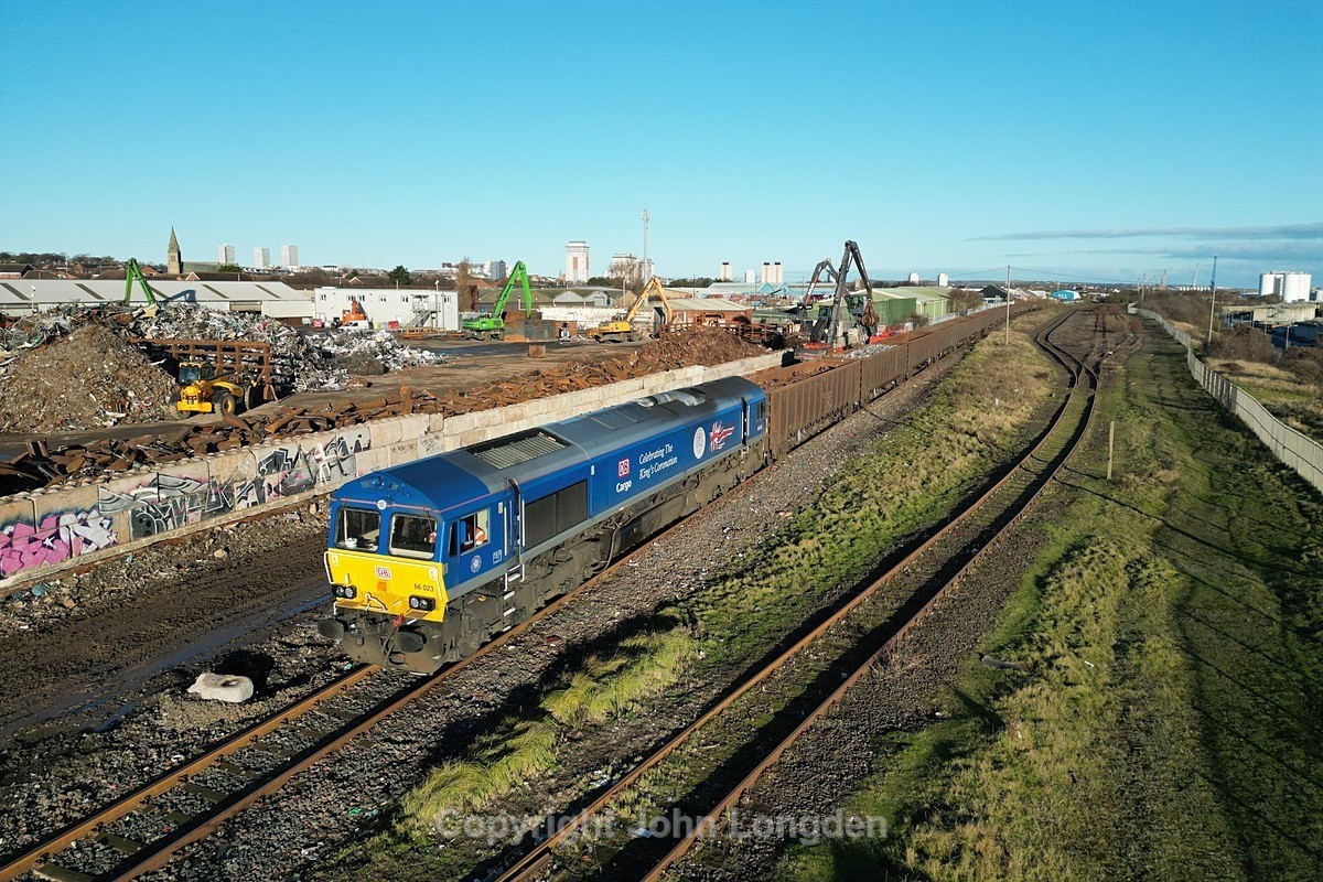 JL - 11.11.23 66023 6N55 Sunderland Ward Bros - Tees Yard, Sunderland - Elsewhere on the network