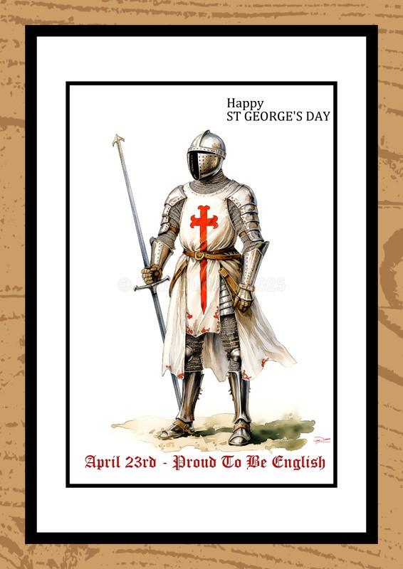 St George's Day Watercolour Paintings - Proud To Be English by Artist Paul Duddell