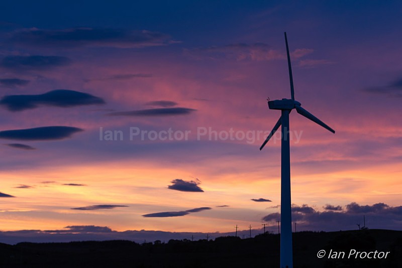 Wind-Turbine at Sunset - Belfast Hills. - County Antrim