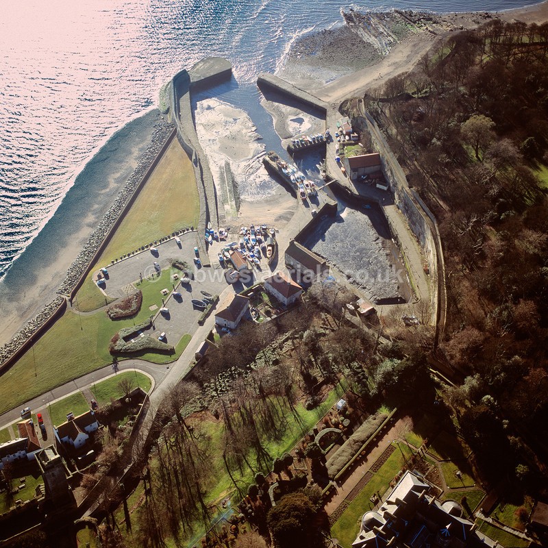 aerial pictures of Scottish east coast harbours coastal fishing villages tourist attractions of Scotland