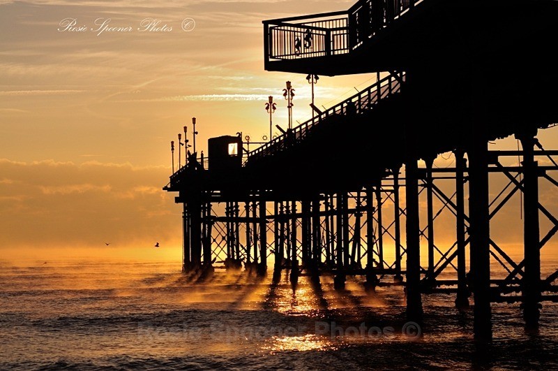 Large A5 postcard Teignmouth Pier at Sunrise - Large Postcards A5