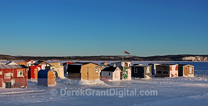 Ice Fishing Shacks, Renforth, New Brunswick