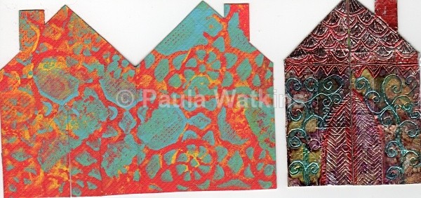 Metal 'House' shaped ATC - Artist Trading Cards