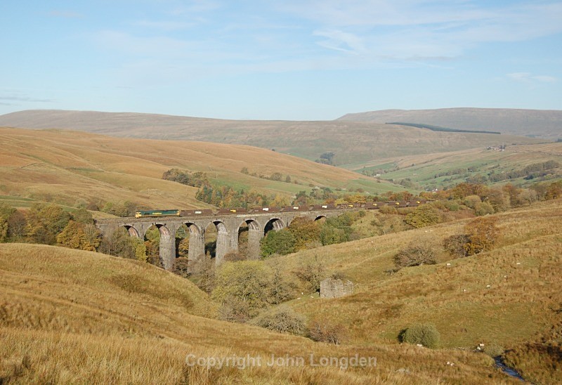 24.10.13 - 66566 6Z76 Hunterston - Ratcliffe, Dent Head viaduct - Dent Head