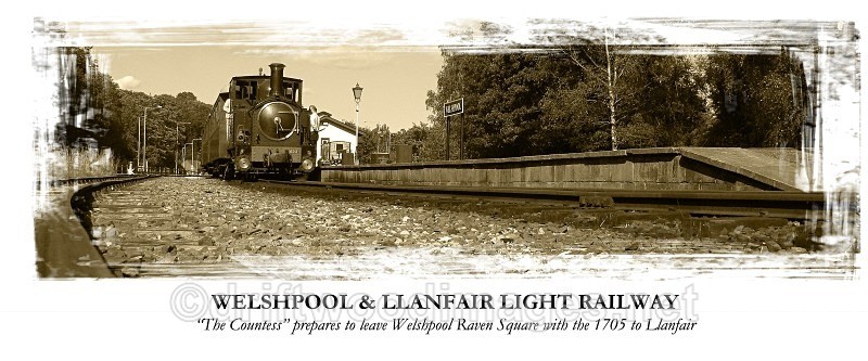 WLLThe Countess leaves Welshpool Raven Square with the 1705 to Llanfai - The Welshpool & Llanfair Light Railway