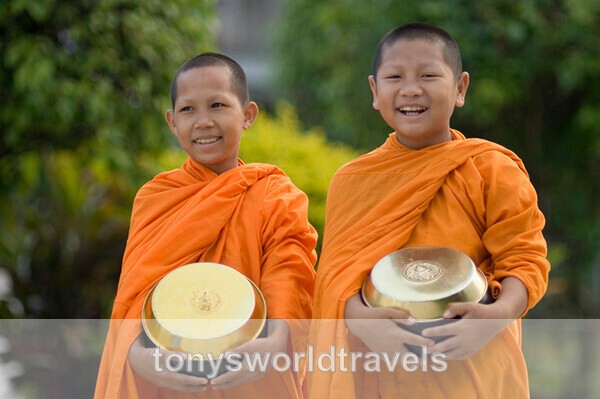 2 Novice monks, Chiang Mai, Thailand, - Children