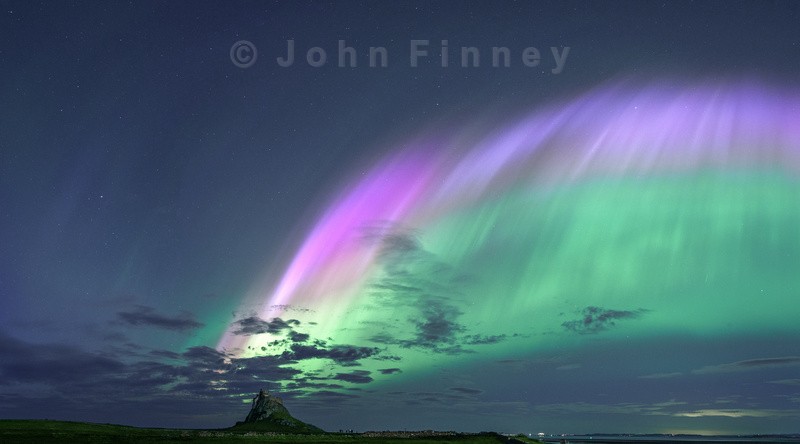 Aurora Borealis over Lindisfarne Castle - Astrophotography