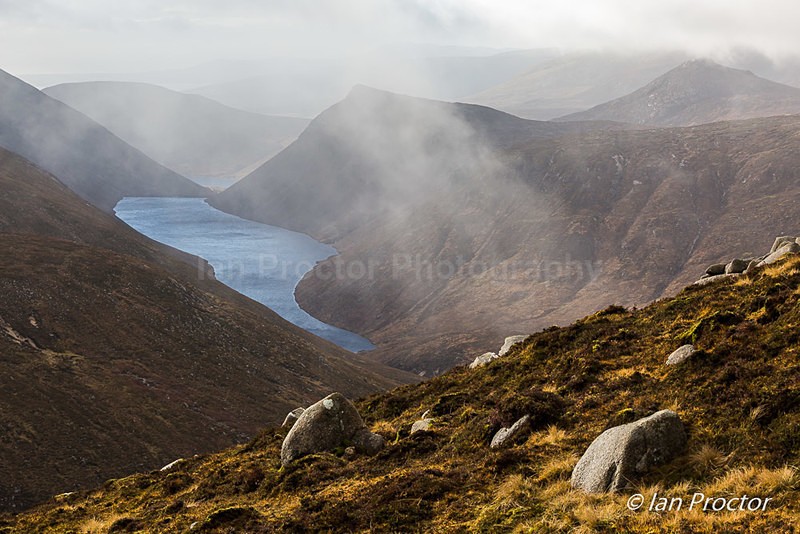 The mist lifts over Ben Crom Reservoir - Mournes - Mourne Mountains