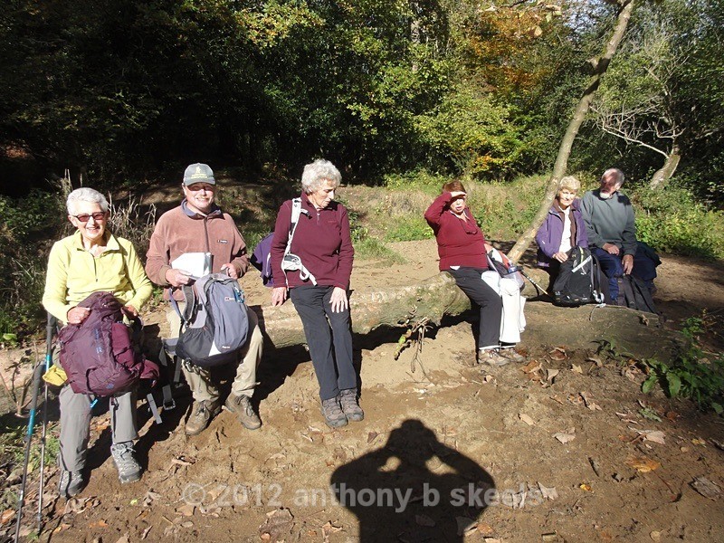 043 With our lunch perch on the sands of the Nidd bankside. - Third Saturday Walks Collection Two.