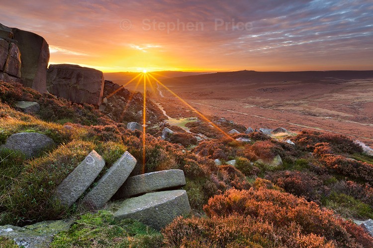 Peak District Millstones at Sunset | Burbage Edge Derbyshire