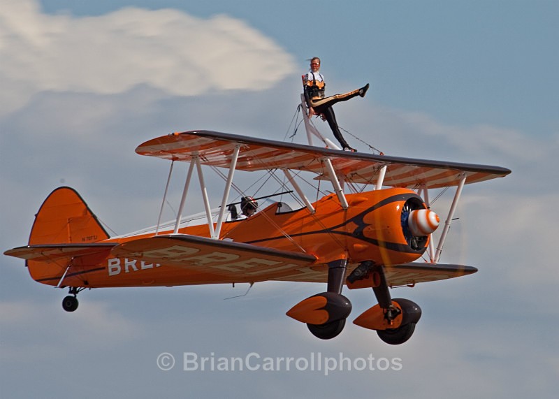 Breitling Wingwalking Team,flying Boeing Stearman A75N Biplane - RAF Duxford 2009 - 2014 Air Shows