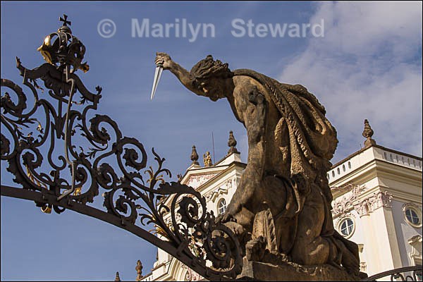 Prague castle entrance - Prague to Berlin along the Elbe river