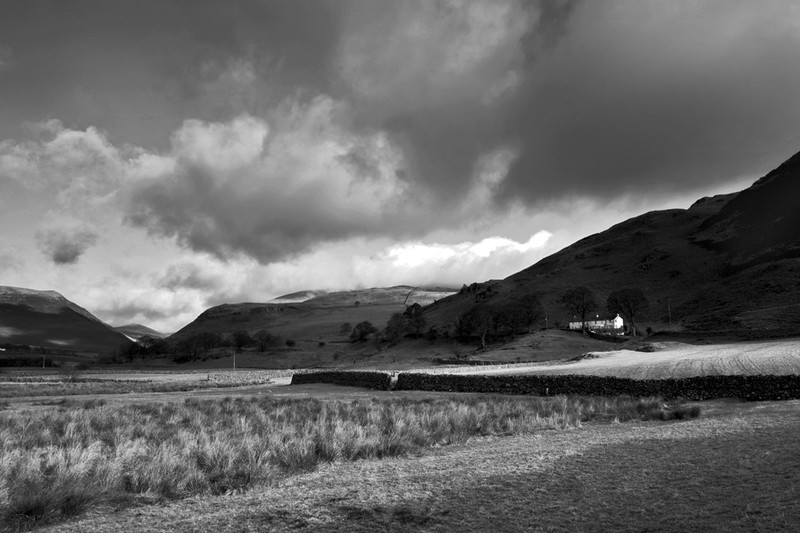 St John's Vale Cumbria England - Monochrome
