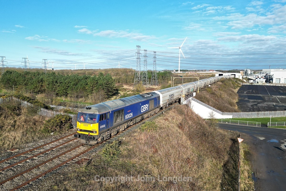 JL - 16.3.24 60026 6N85 Lynemouth - Tyne Dock, Lynemouth - Blyth & Tyne (north to south)