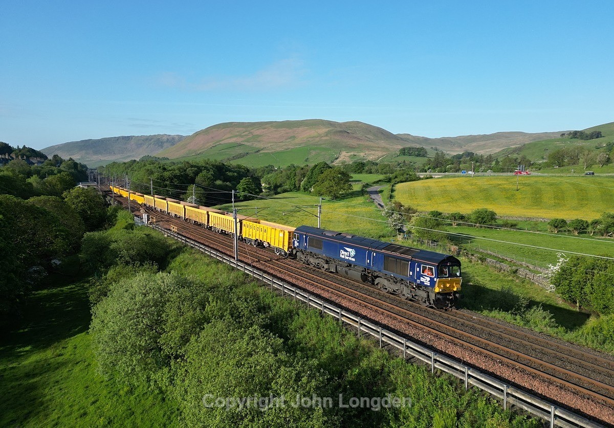 JL - 26.5.23 66430 6C06 Crewe - Shap Quarry, Tebay - West Coast Main Line (north to south)