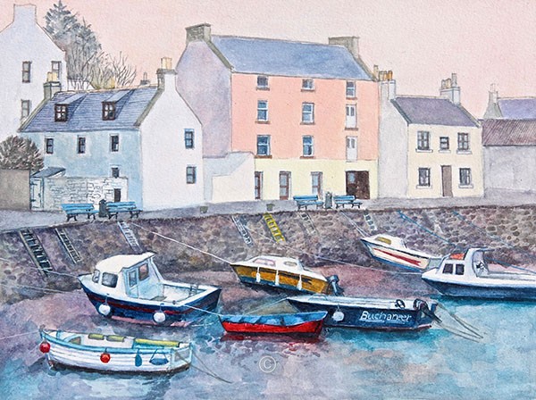 Stonehaven Harbour. - Paintings. David and Jane.