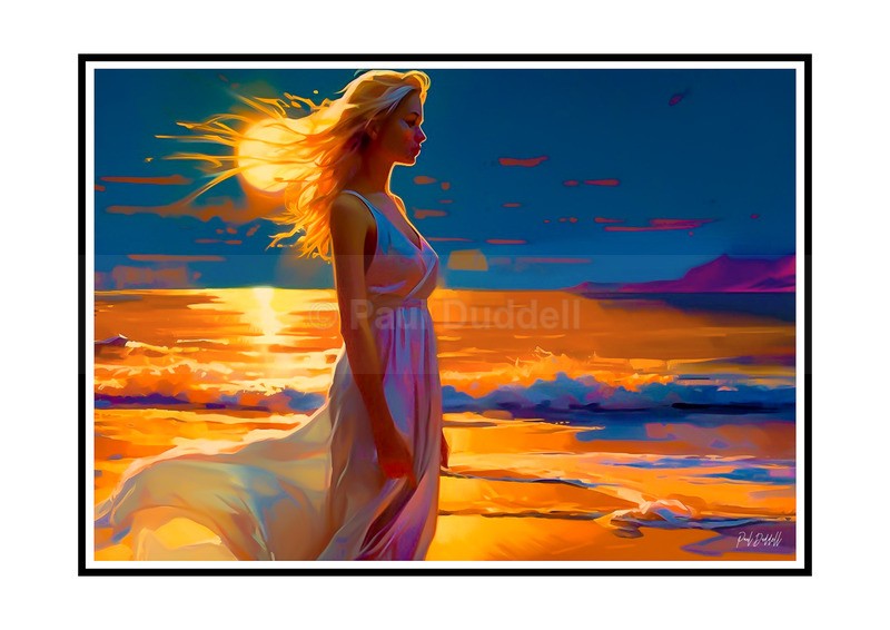 Love on Location, Bride on The Beach Paintings by Paul Duddell, Whispers & Strokes - Artist, Painter, and Photographer