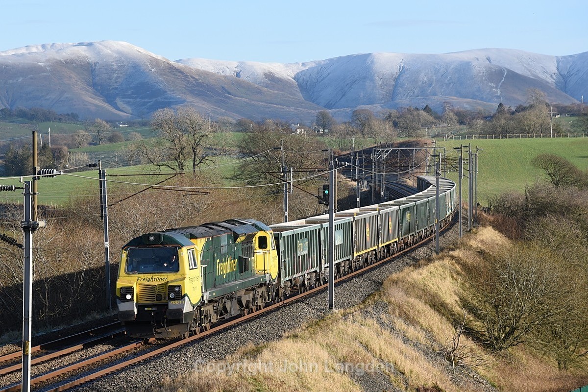 JL - 30.12.20 70011 6H51 Hardendale - Tunstead, Docker - West Coast Main Line (north to south)