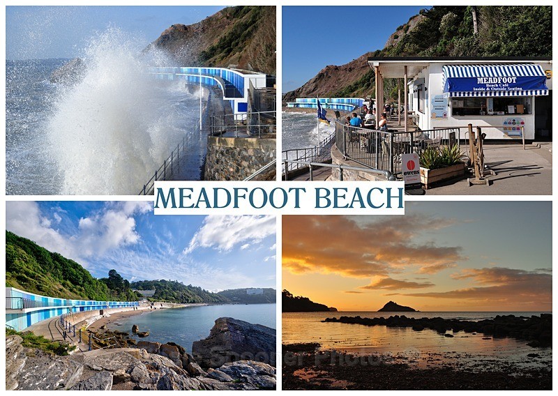 Meadfoot  Beach Collage in stock - FRIDGE MAGNETS