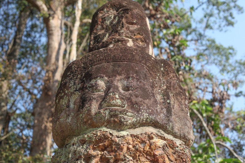 Stone faces at the Bayon complex at Ankor Wat in Cambodia - Cambodia - People, Places and Wildlife