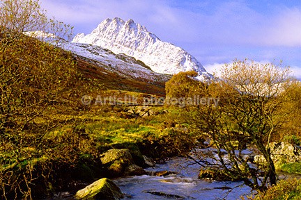 Tryfan in autumn snow 85-24-6 - Sceniks.com - Snowdonia landscape photographs by Dave O'Shea