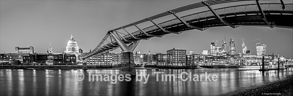 St Pauls and Millennium Bridge Panorama - Panorama