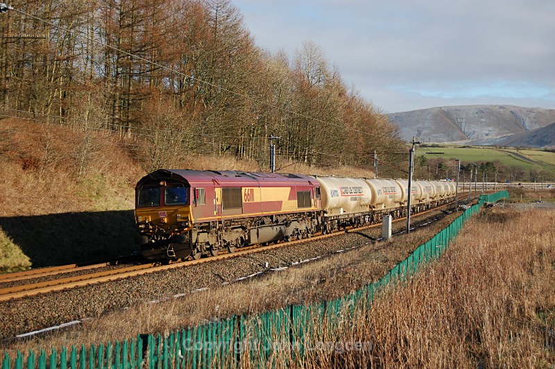 JL - 15.2.16 66111 4M00 Mossend - Clitheroe, Beckfoot - West Coast Main Line (north to south)