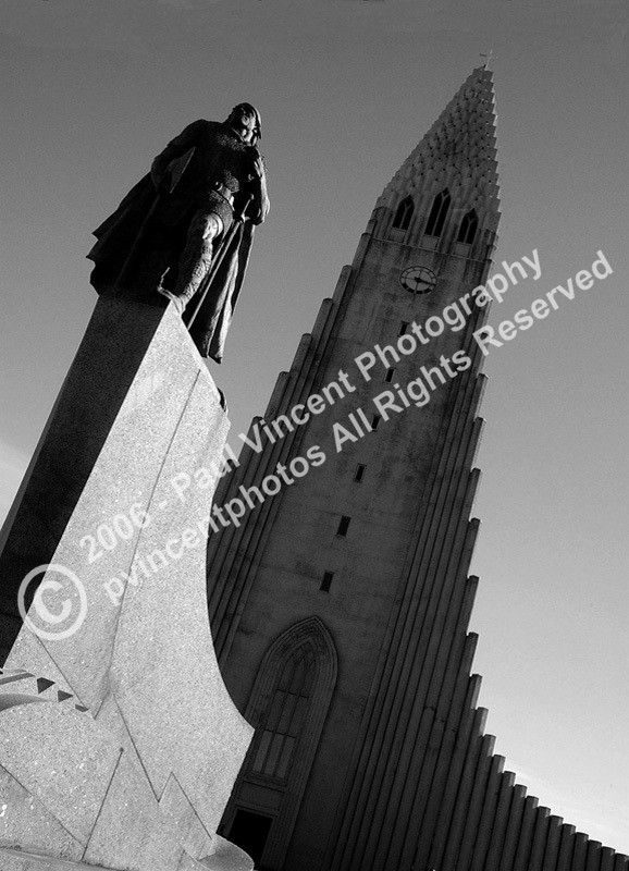 Statue at Reykjavik  Church - Iceland