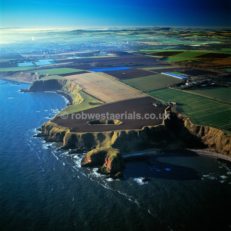 aerial pictures of Scotland east coast coastline by Arbroath