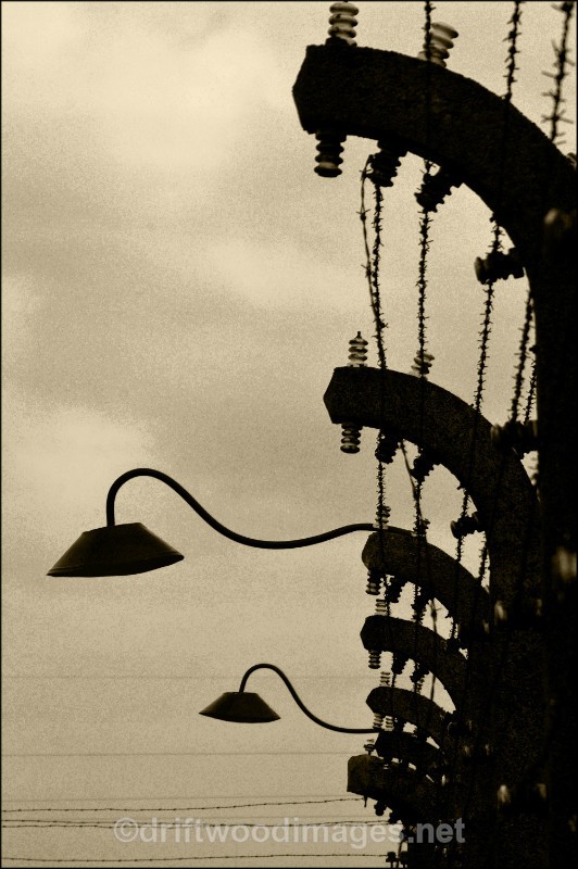 Auschwitz fence detail 20 sepia - Auschwitz/Birkenau