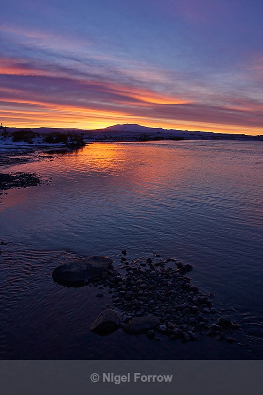 Icelandic sunrise over the River Rangá - Iceland