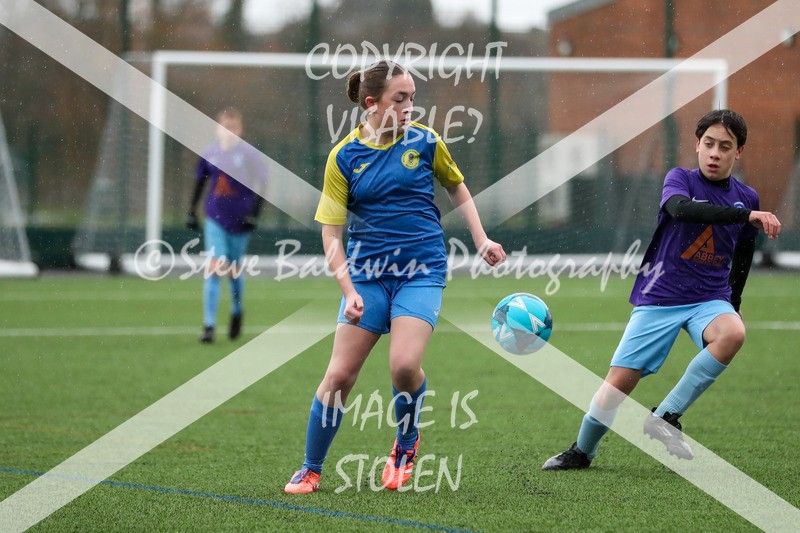 1DX20160 - 2026-02-15 FC Abbey Meads U13 Purple V Royal Wootton Bassett Town Youth U13 Yellow