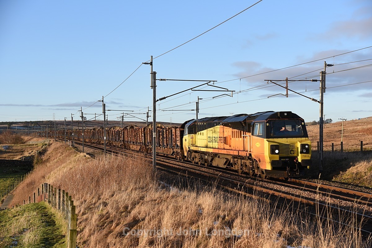 JL - 20.1.23 70814 6J37 Carlisle - Chirk, Salterwath - West Coast Main Line (north to south)