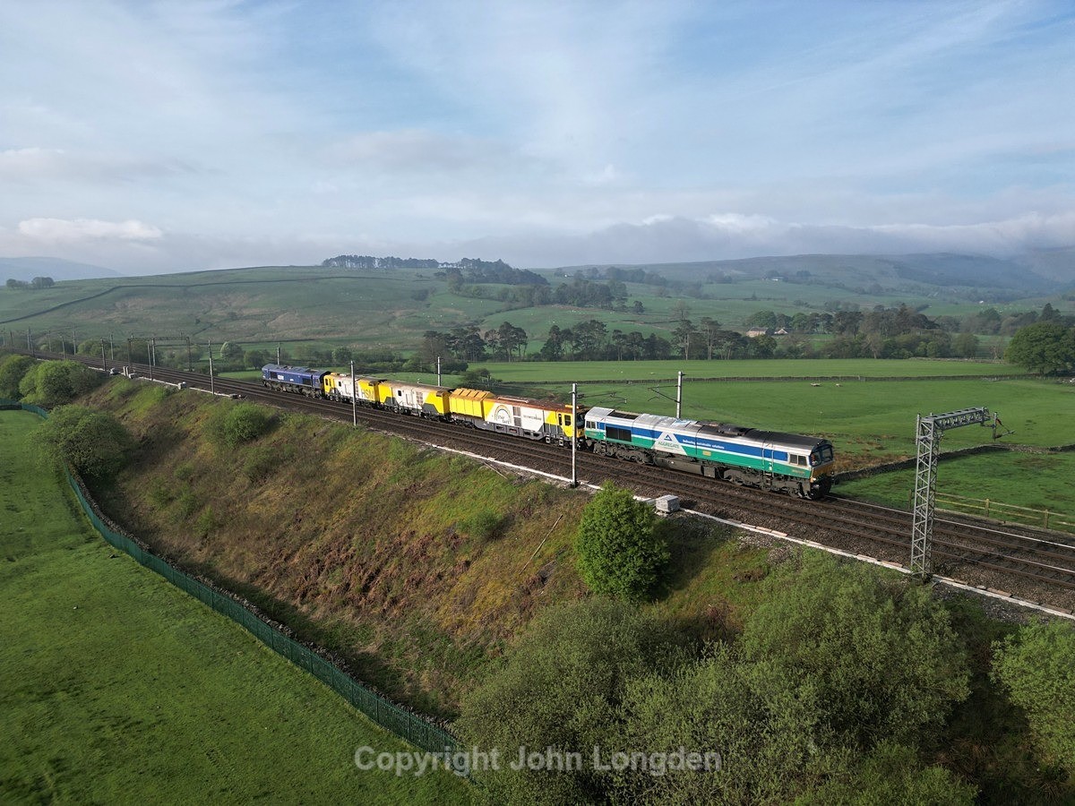 JL - 14.5.23 66711 & 66791 6X69 Grayrigg - Carlisle, Greenholme - West Coast Main Line (north to south)