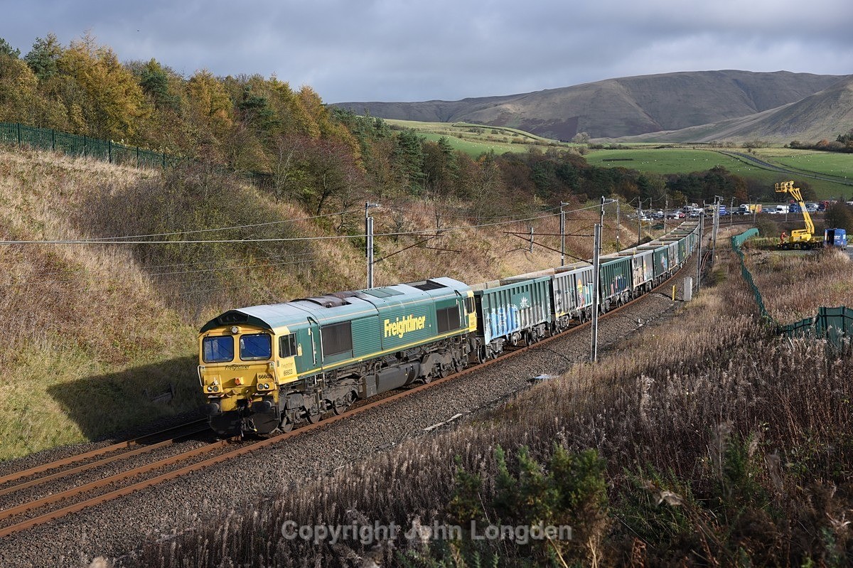 JL - 28.10.22 66603 6H51 Hardendale - Tunstead, Beckfoot - West Coast Main Line (north to south)