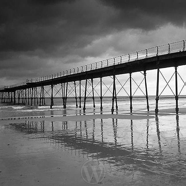 Saltburn Pier England - Monochrome